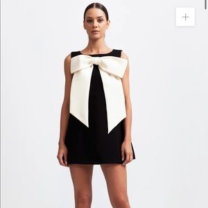 Sierra Darien Sleeveless Massive Ribbon Mini Dress- Black